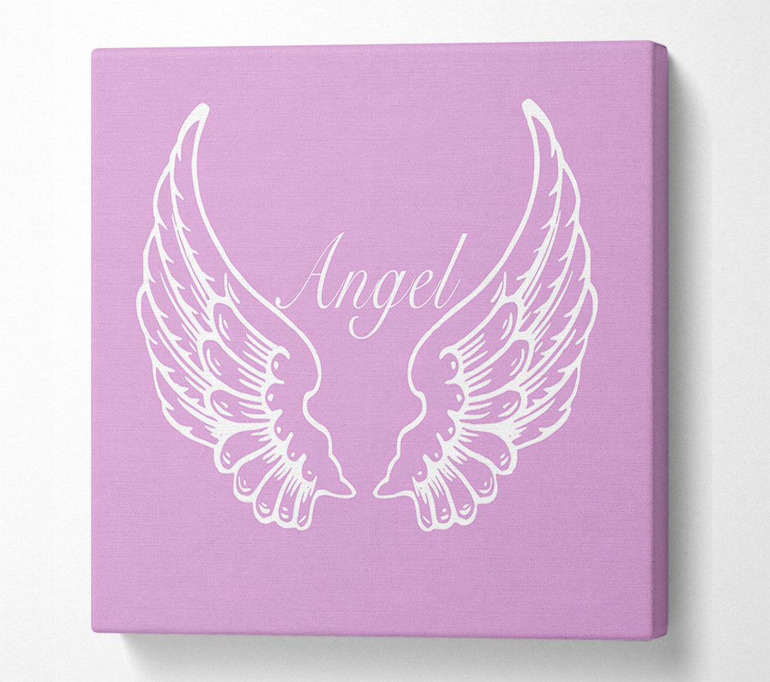  A Canvas Print of Nursery Quote Angel Wings Pink Canvas Print