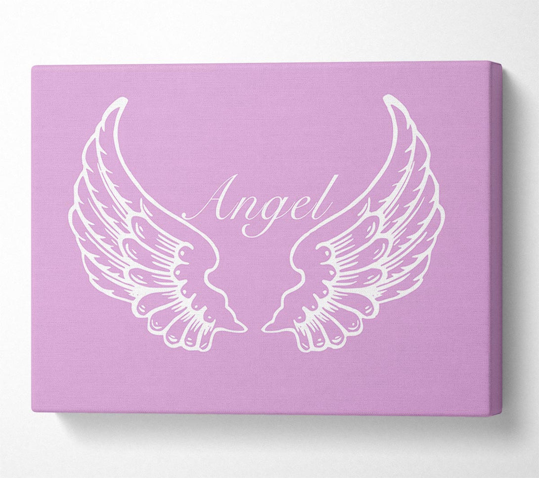  A Canvas Print of Nursery Quote Angel Wings Pink Canvas Print