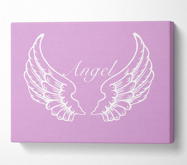  A Canvas Print of Nursery Quote Angel Wings Pink Canvas Print