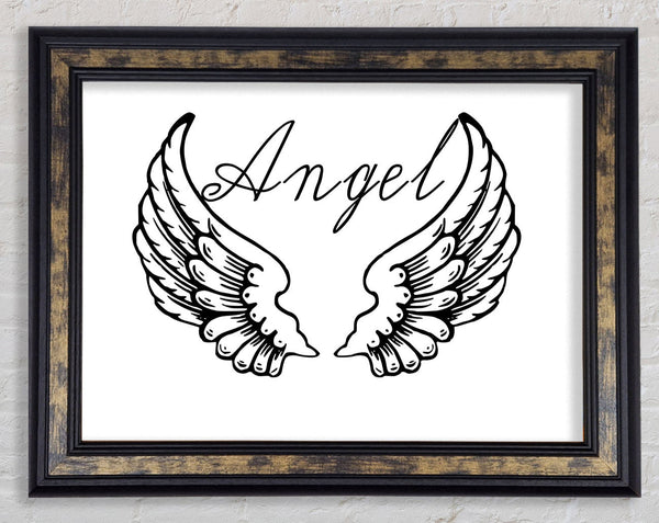 Angel Wings 4 White Framed Print