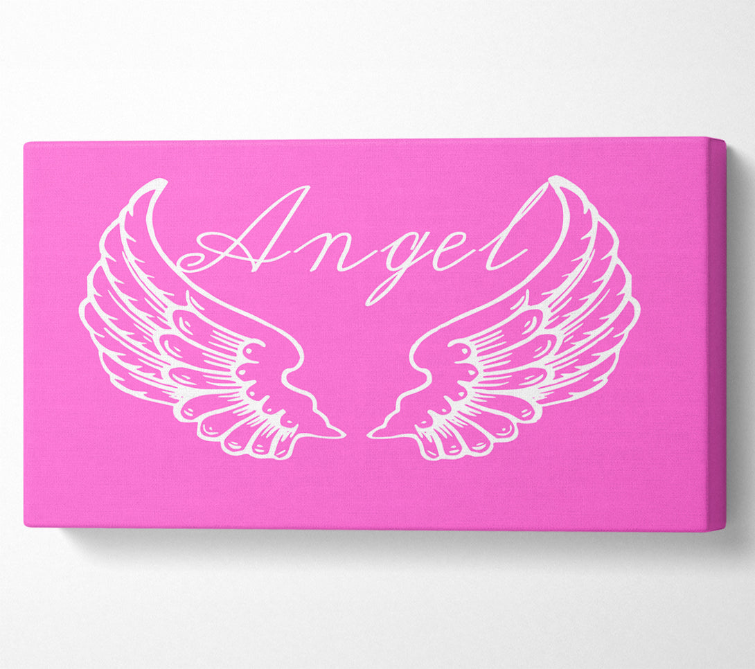  A Canvas Print of Angel Wings 4 Vivid Pink Canvas Wall Art