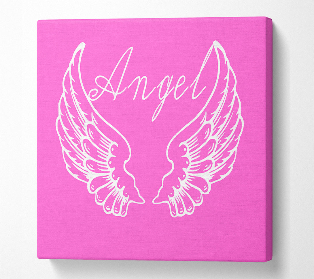  A Canvas Print of Angel Wings 4 Vivid Pink Canvas Wall Art