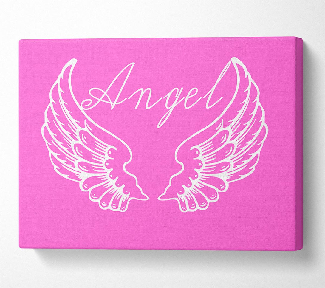  A Canvas Print of Angel Wings 4 Vivid Pink Canvas Wall Art