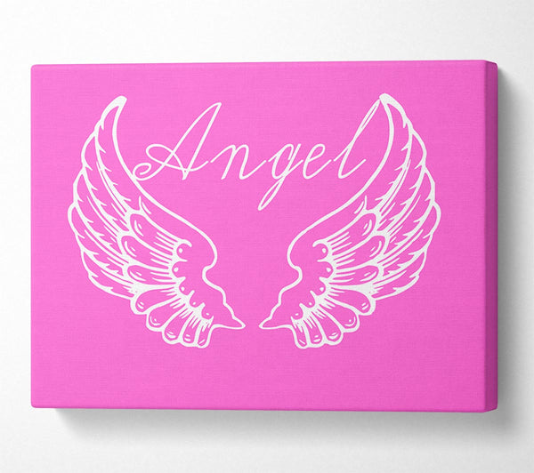  A Canvas Print of Angel Wings 4 Vivid Pink Canvas Wall Art