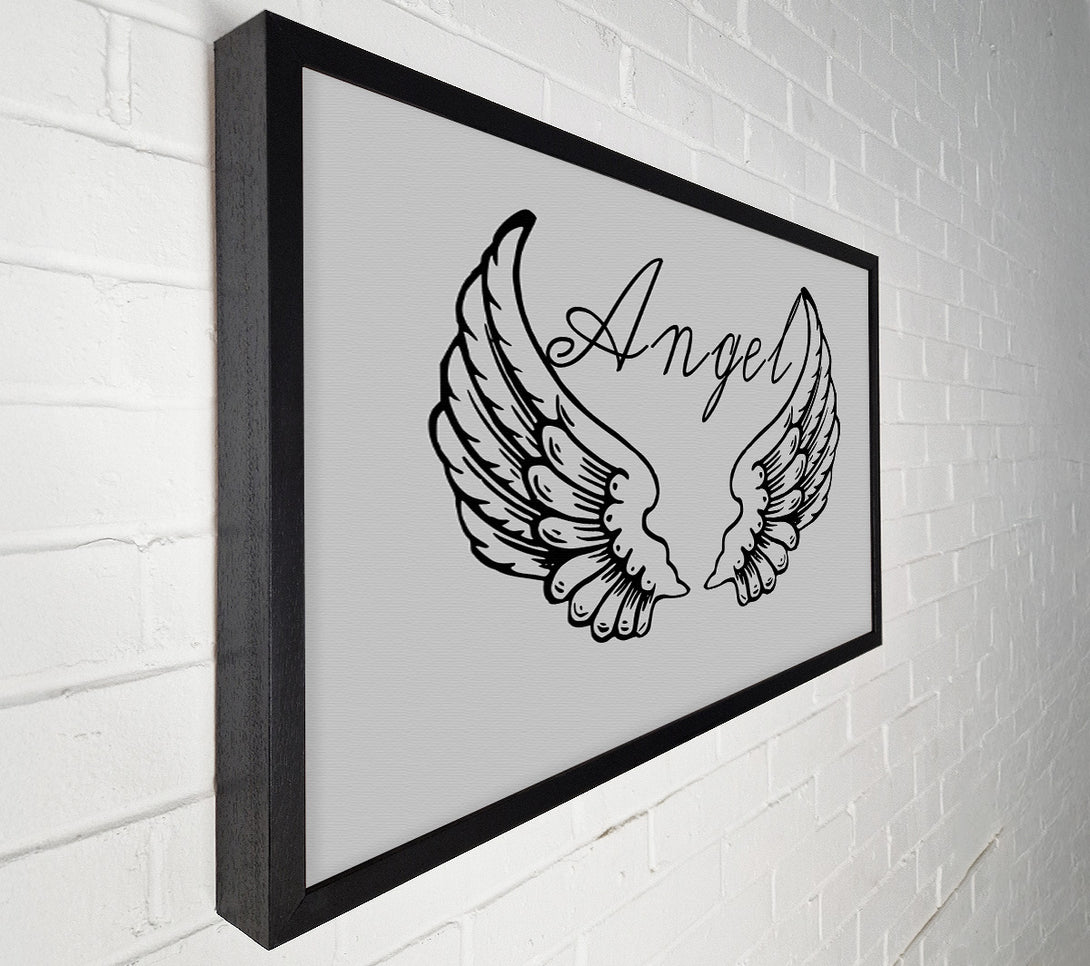  A Canvas Print of Angel Wings 4 Grey Canvas Art