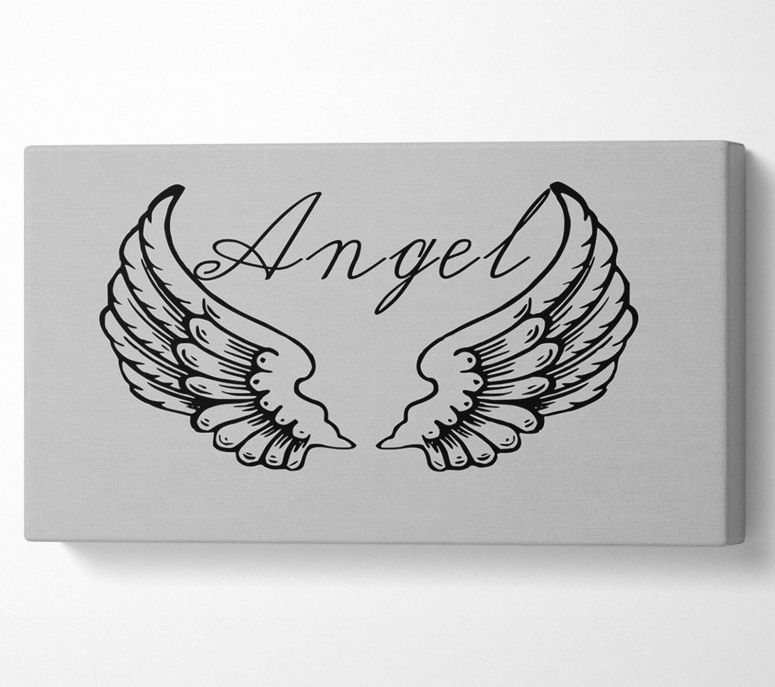  A Canvas Print of Angel Wings 4 Grey Canvas Art