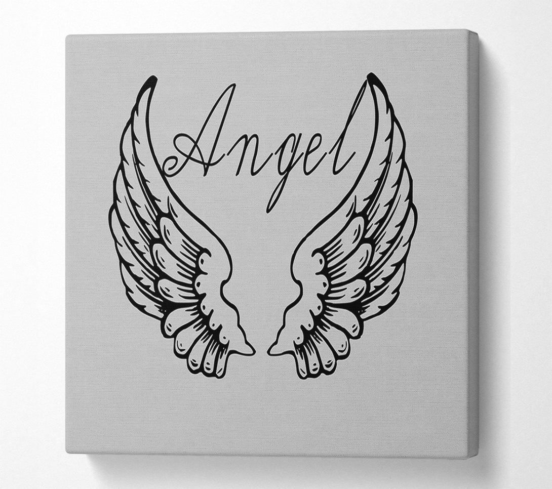  A Canvas Print of Angel Wings 4 Grey Canvas Art