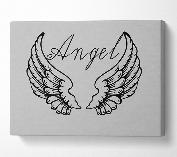  A Canvas Print of Angel Wings 4 Grey Canvas Art