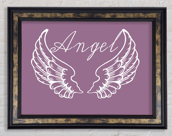 Girls Room Quote Angel Wings 4 Dusty Pink Framed Print