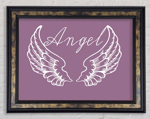 Girls Room Quote Angel Wings 4 Dusty Pink Framed Print