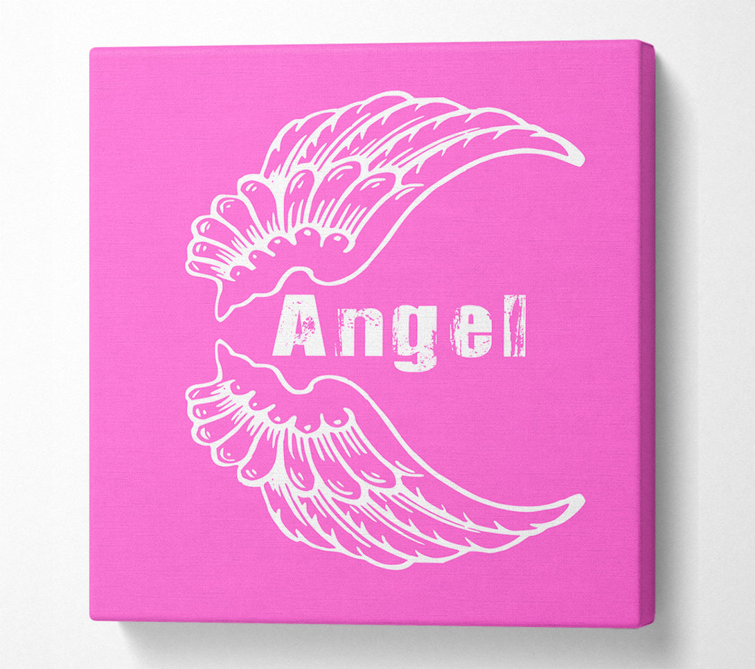  A Canvas Print of Angel Wings 3 Vivid Pink Canvas Art