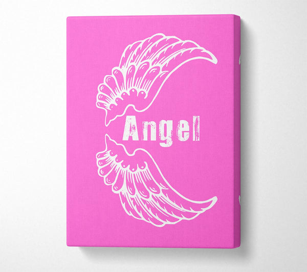  A Canvas Print of Angel Wings 3 Vivid Pink Canvas Art