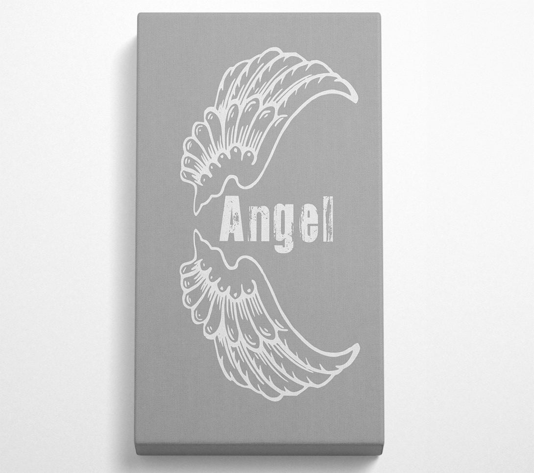  A Canvas Print of Angel Wings 3 Grey White Canvas Wall Art