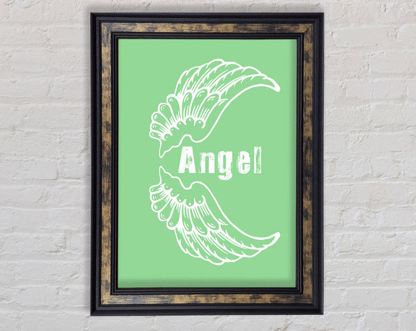 Angel Wings 3 Green Framed Print