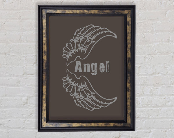 Girls Room Quote Angel Wings 3 Chocolate Framed Print