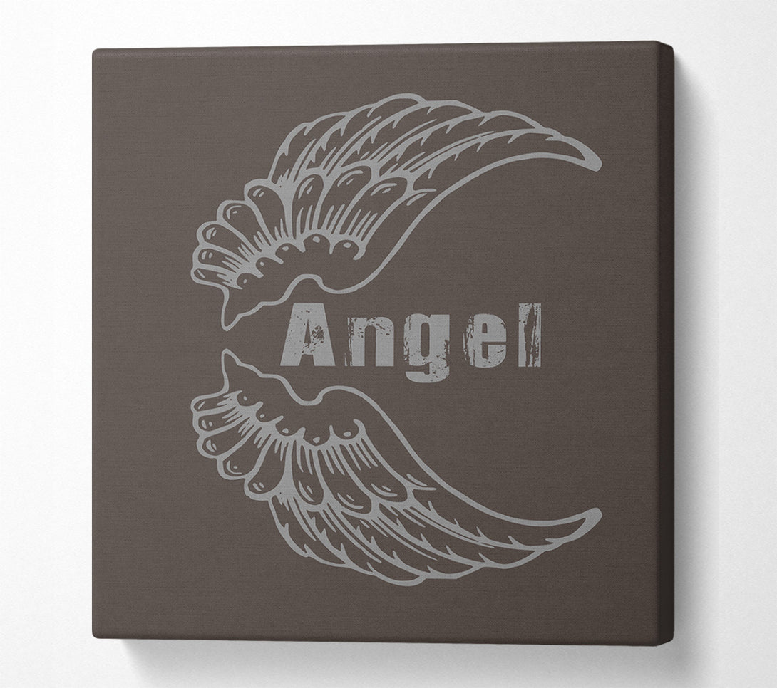  A Canvas Print of Girls Room Quote Angel Wings 3 Chocolate Canvas Art
