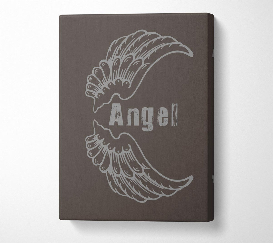  A Canvas Print of Girls Room Quote Angel Wings 3 Chocolate Canvas Art