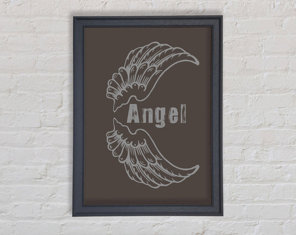 Girls Room Quote Angel Wings 3 Chocolate Framed Print