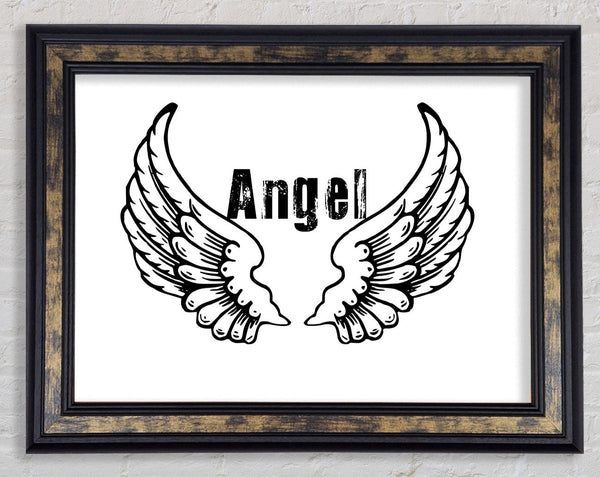 Angel Wings 2 White Framed Print