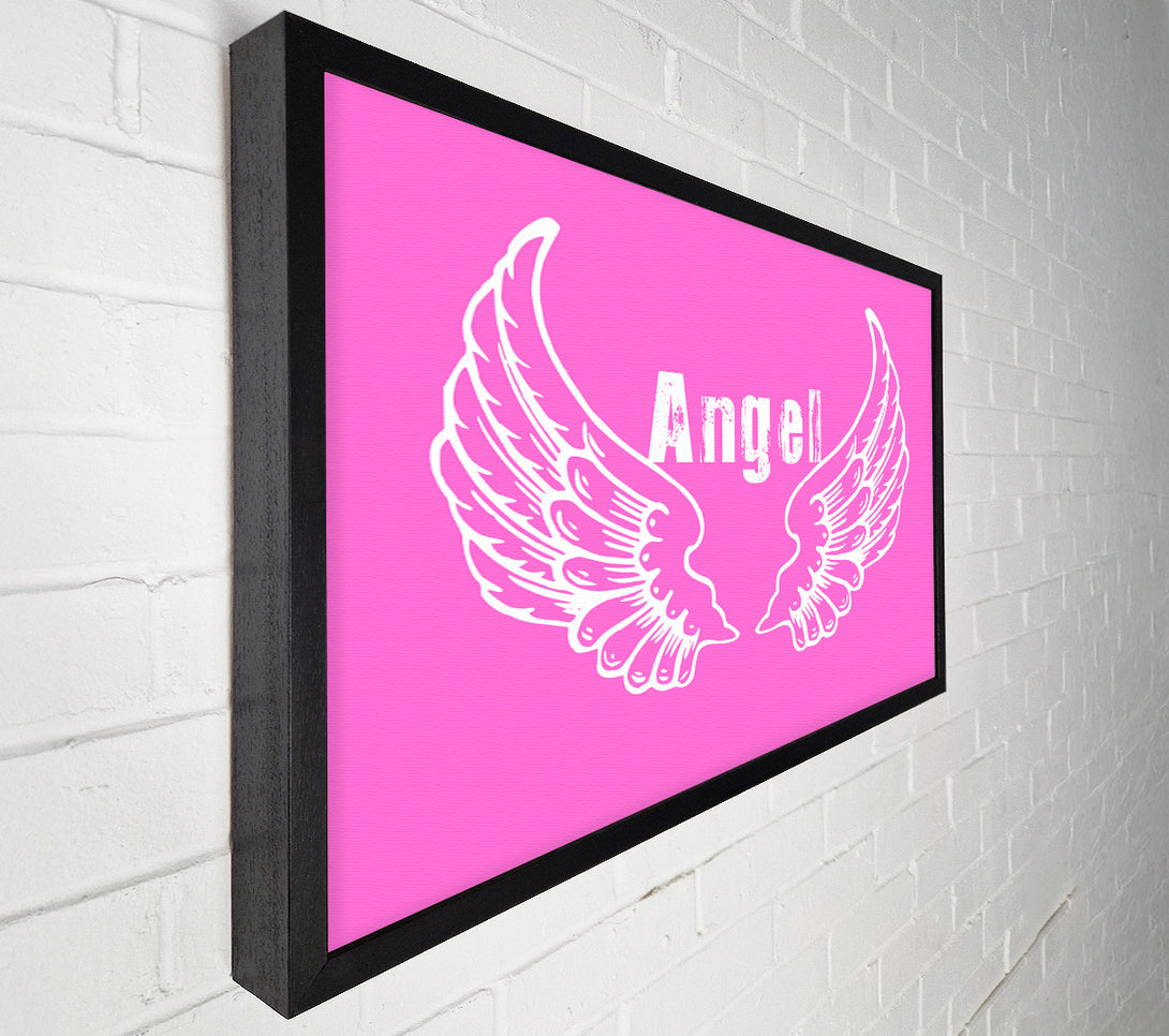 A Canvas Print of Angel Wings 2 Vivid Pink Canvas Wall Art