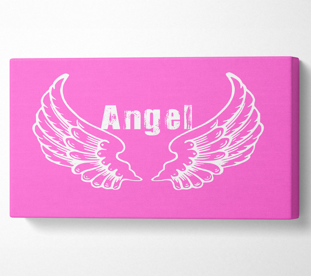  A Canvas Print of Angel Wings 2 Vivid Pink Canvas Wall Art