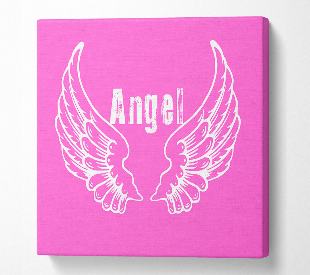  A Canvas Print of Angel Wings 2 Vivid Pink Canvas Wall Art