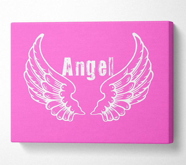  A Canvas Print of Angel Wings 2 Vivid Pink Canvas Wall Art