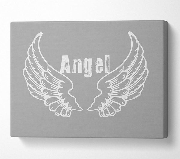  A Canvas Print of Angel Wings 2 Grey White Canvas Art