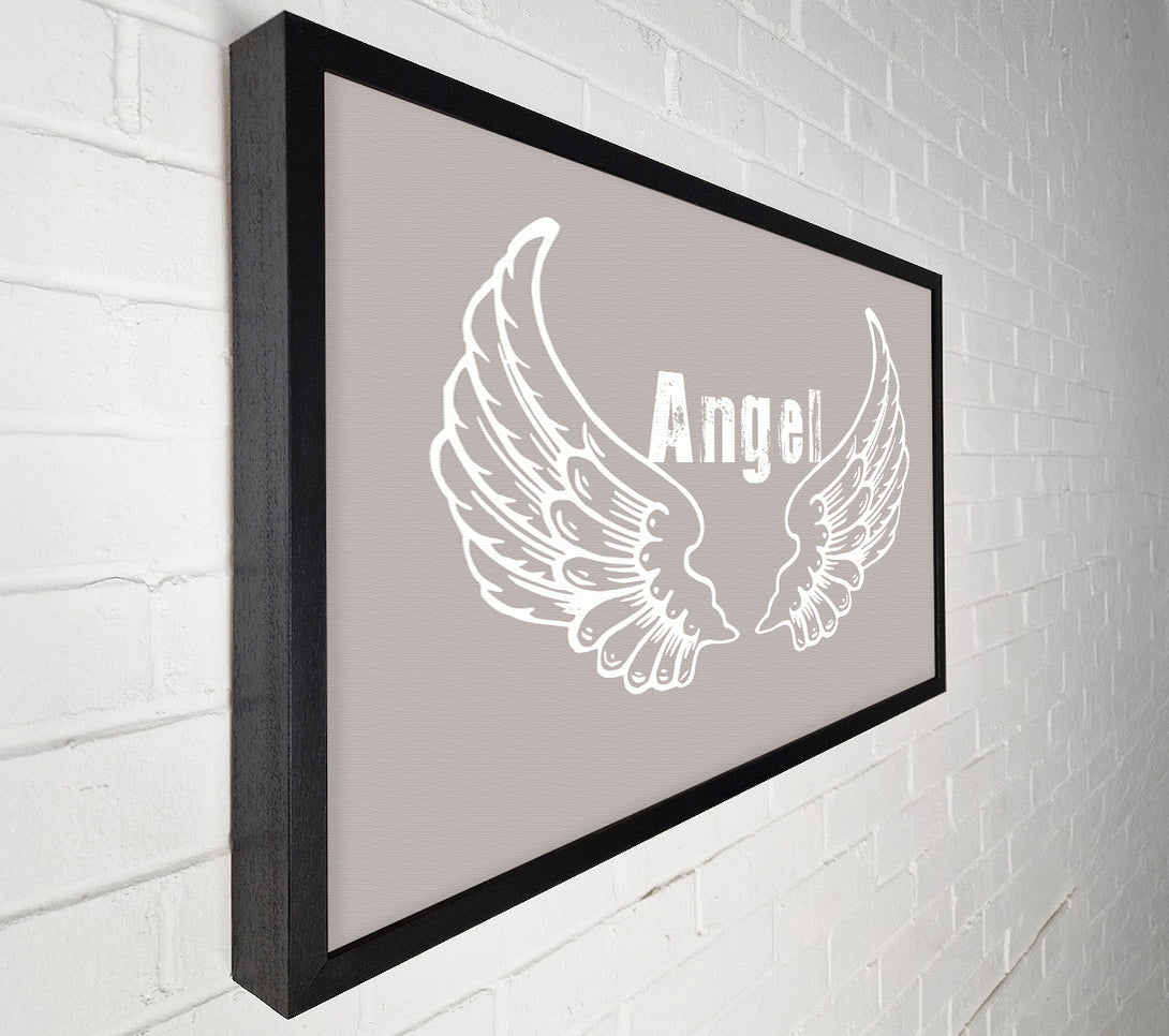  A Canvas Print of Girls Room Quote Angel Wings 2 Beige Canvas Art