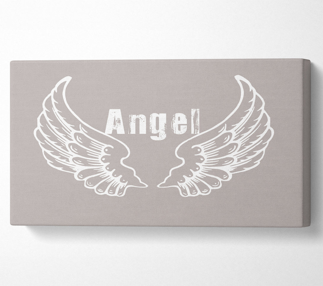  A Canvas Print of Girls Room Quote Angel Wings 2 Beige Canvas Art
