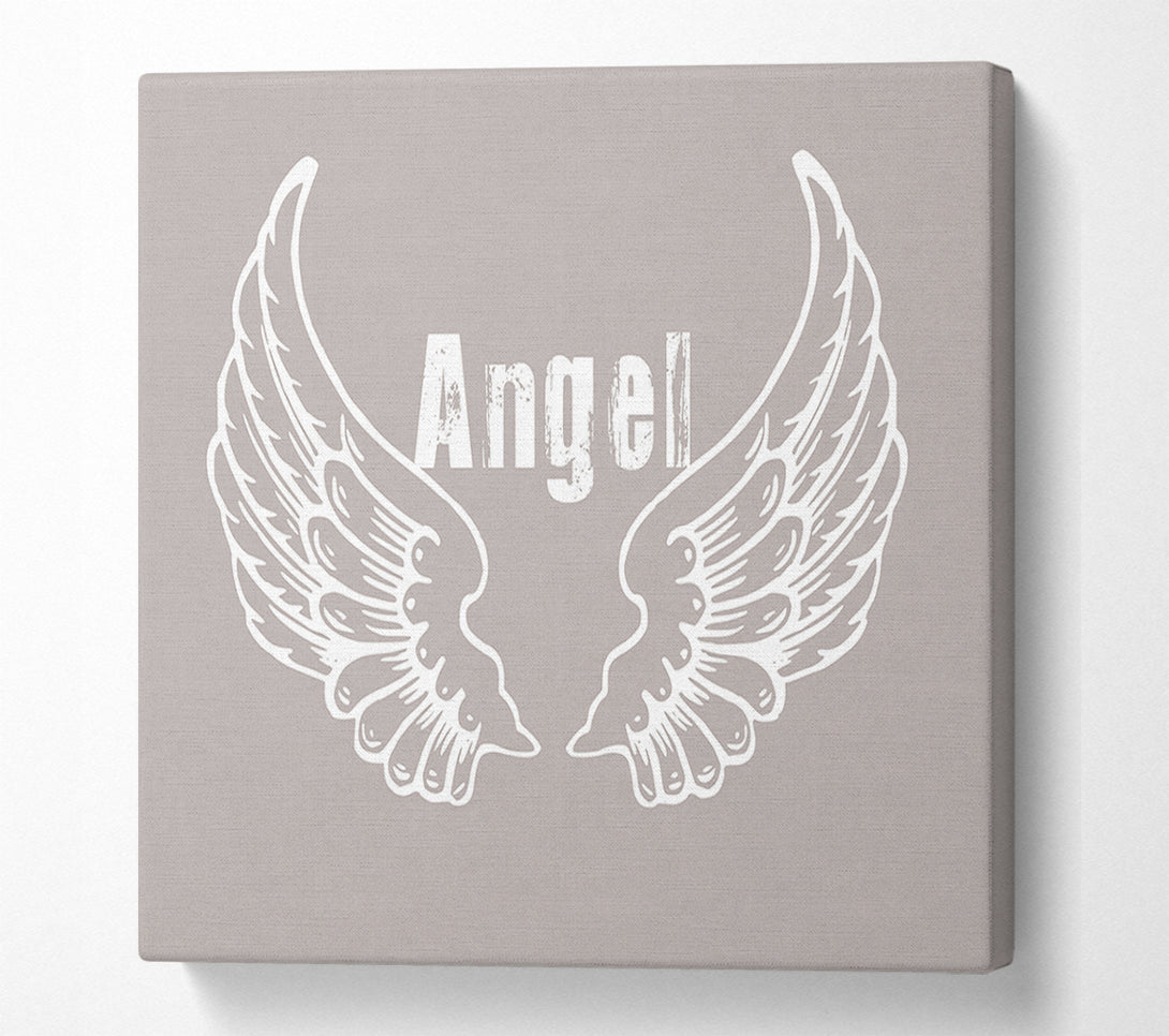  A Canvas Print of Girls Room Quote Angel Wings 2 Beige Canvas Art