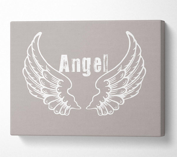  A Canvas Print of Girls Room Quote Angel Wings 2 Beige Canvas Art