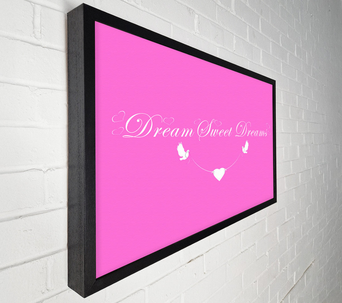  A Canvas Print of Nursery Quote Dream Sweet Dreams Vivid Pink Canvas Print