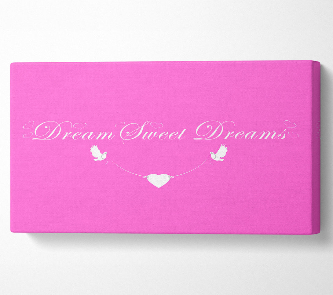  A Canvas Print of Nursery Quote Dream Sweet Dreams Vivid Pink Canvas Print