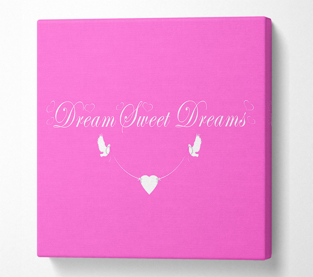  A Canvas Print of Nursery Quote Dream Sweet Dreams Vivid Pink Canvas Print
