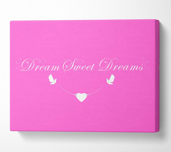  A Canvas Print of Nursery Quote Dream Sweet Dreams Vivid Pink Canvas Print