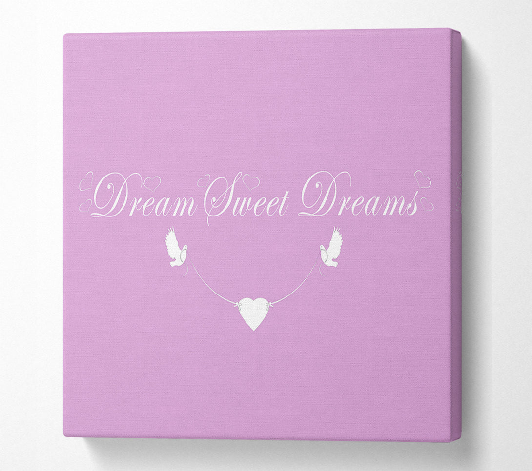  A Canvas Print of Nursery Quote Dream Sweet Dreams Pink Canvas Wall Art