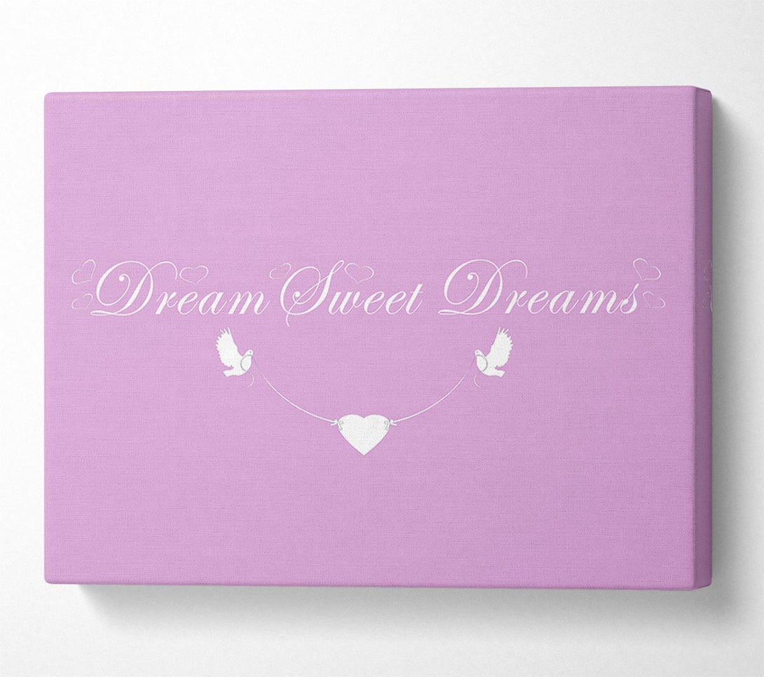  A Canvas Print of Nursery Quote Dream Sweet Dreams Pink Canvas Wall Art