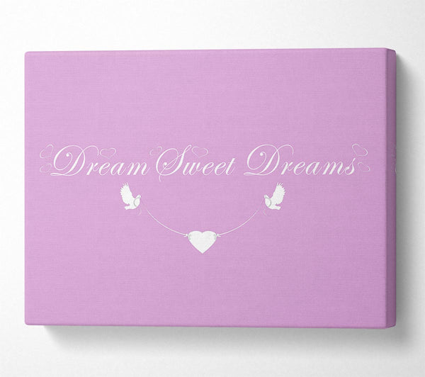  A Canvas Print of Nursery Quote Dream Sweet Dreams Pink Canvas Wall Art