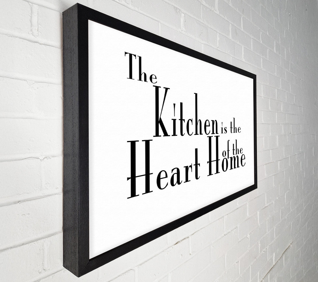  A Canvas Print of Kitchen Quote The Kitchen Is The Heart Of The Home 2 White Canvas Wall Art