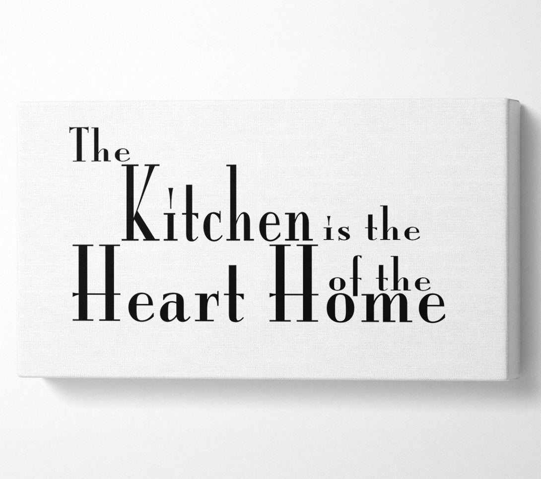  A Canvas Print of Kitchen Quote The Kitchen Is The Heart Of The Home 2 White Canvas Wall Art