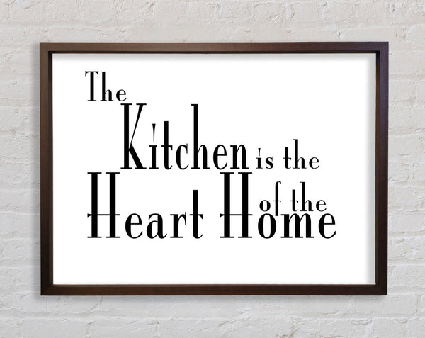 Kitchen Quote The Kitchen Is The Heart Of The Home 2 White Framed Print