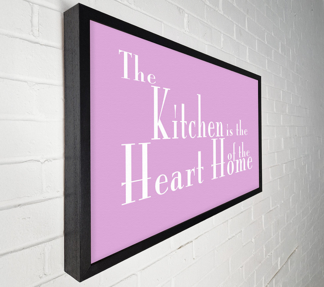  A Canvas Print of Kitchen Quote The Kitchen Is The Heart Of The Home 2 Pink Canvas Print