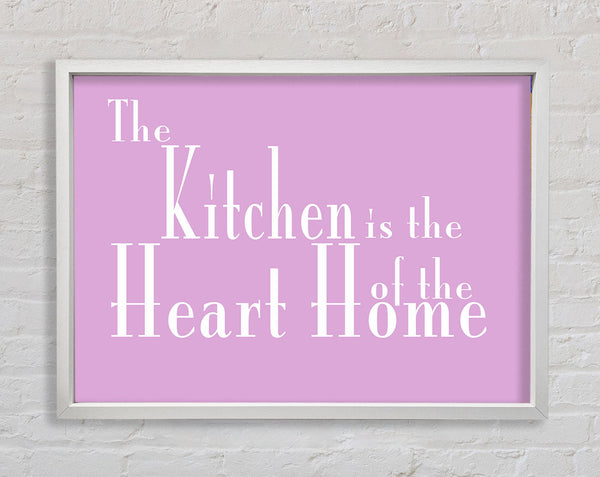 Kitchen Quote The Kitchen Is The Heart Of The Home 2 Pink Framed Print