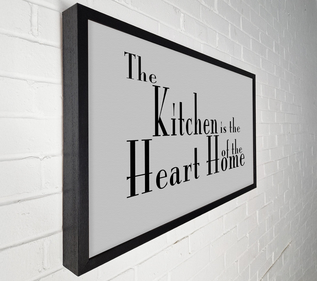  A Canvas Print of Kitchen Quote The Kitchen Is The Heart Of The Home 2 Grey Canvas Art