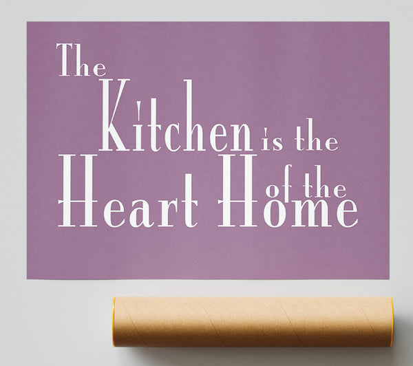 Kitchen Quote The Kitchen Is The Heart Of The Home 2 Dusty Pink Print