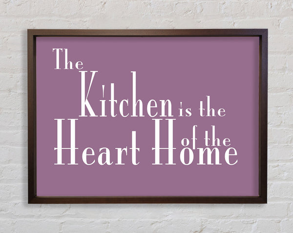 Kitchen Quote The Kitchen Is The Heart Of The Home 2 Dusty Pink Framed Print