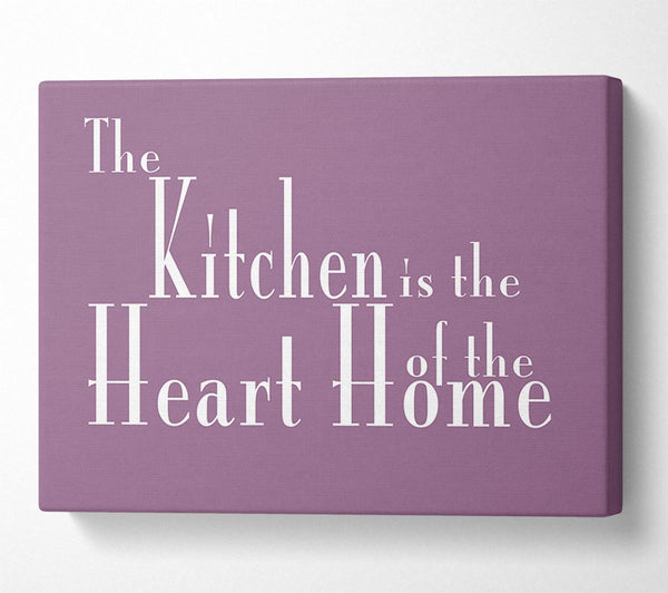  A Canvas Print of Kitchen Quote The Kitchen Is The Heart Of The Home 2 Dusty Pink Canvas Wall Art