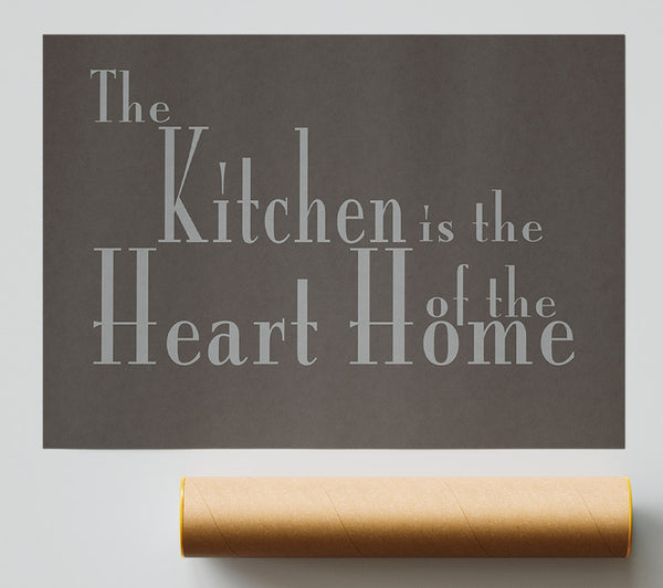 Kitchen Quote The Kitchen Is The Heart Of The Home 2 Chocolate Giclee Print
