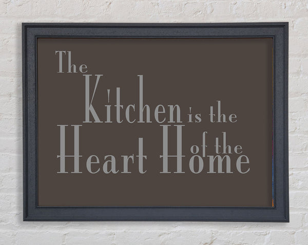 Kitchen Quote The Kitchen Is The Heart Of The Home 2 Chocolate Framed Print